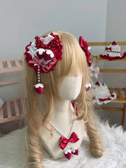 Strawberry & Polka Dot Hair Clip (Red/Pink Options)