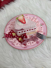 White/Pink Sweet Lolita Strawberry Triangular Cake Mini Hat
