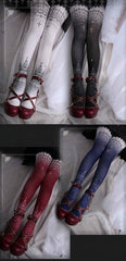 Snow Night Church Gothic Print Tights