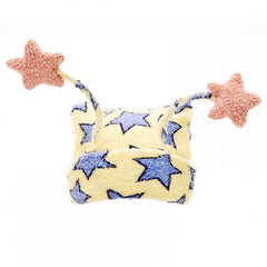 Yellow/Blue Star Print Knit Hat with Star Antennas