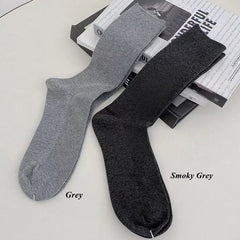 White/Grey/Black Elastic Cotton Socks