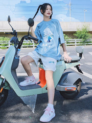 White Shorts with Waist Belt