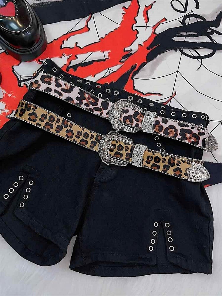 Y2K Punk Leopard Waist Belt 2 Options