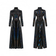 Cyber Rococo Black & Bright Laser Long Coat