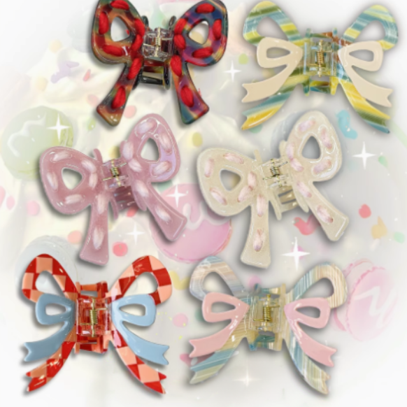 Y2K Bowknot-shaped Sweet Claw Clip 6 Color Options