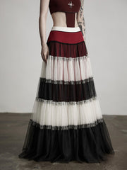 Urban Goth Tri-Color Tulle Umbrella Skirt