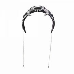 Y3K Fashion Futuristic Black Cyberpunk Metal Chain KC