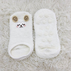 Clearance - White Cute Lamb Pattern Warm Anti-Slip Socks