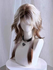 Ouji Style 45CM Silver and Brown Ombre Wig with Bangs