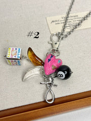 Y2K Multi-Element Tennis Shell Charm Keychain