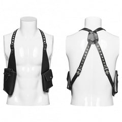 Black Punk Vest Strap Bag
