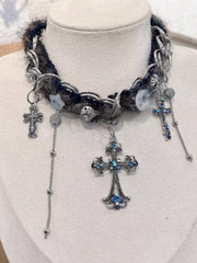 Y2K Cross Pendants Choker