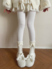 Ribbed Socks with Drawstring Cuffs