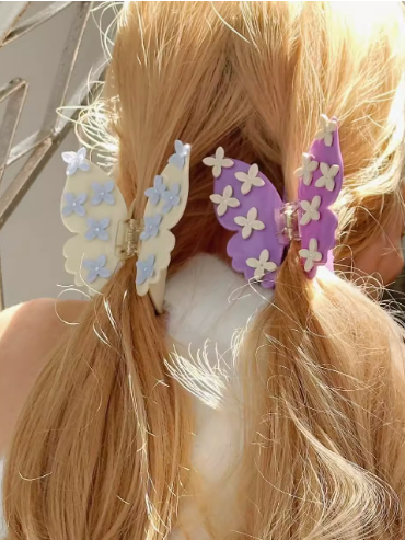 Y2K Butterfly/Floral Decorated Claw Clip