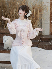 Pure Style Jirai Kei Pink Ruffle Bow Cardigan