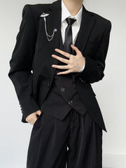 Clearance - Size M for Bust 100cm Ouji Lolita White Unisex Long-Sleeve Pointed Flat Collar Shirt with Button Front & Cuffs