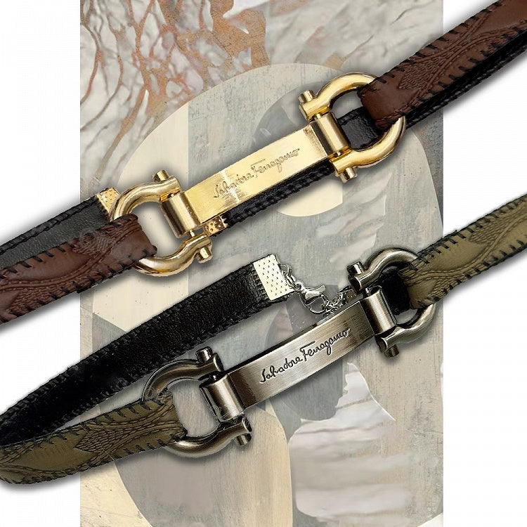 Y2K Brown/Dark Green PU Wasteland Punk Choker