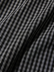 Urban Goth Black Plaid Shirt with Cuffed Sleeve Design