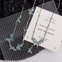 Y2K Rhinestone Decorated Butterfly Ring/Necklace