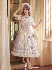 Plus Sizes Available Purple Floral Print Waistcoat