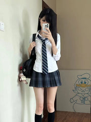 White Preppy Style JK Uniform Shirt