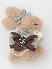 Sweet Lolita Brown Plush Bunny Hairclip/Brooch