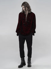 Men's Red Velvet Gothic Shirt
