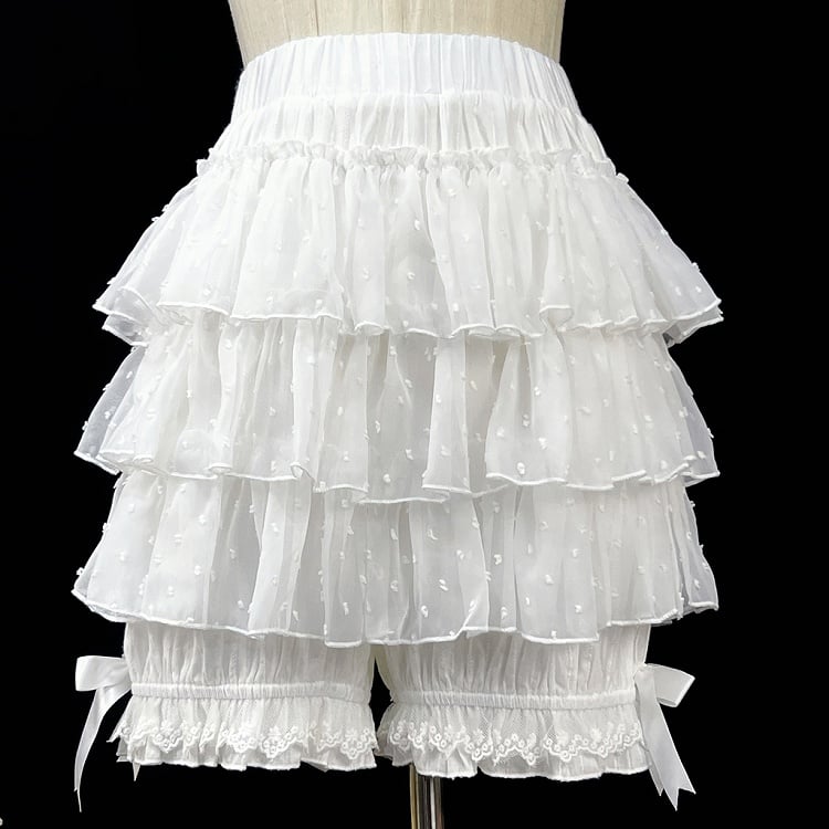White Tiered Trim Bloomers