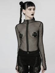 Punk Elastic Mesh T-shirt Black
