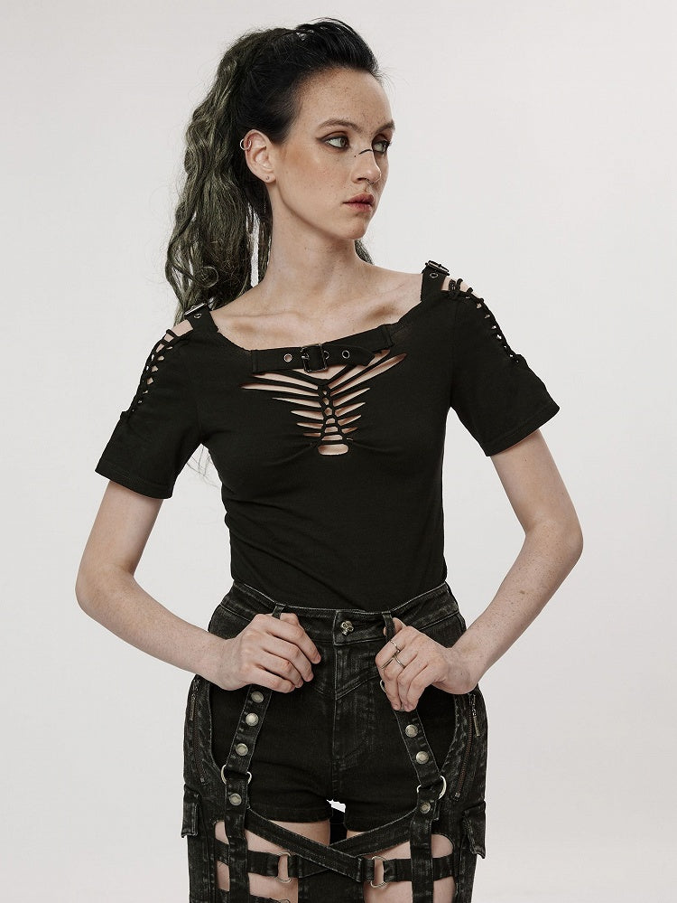 Punk Woven Black T-shirt