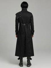 Punk Textured Asymmetrical Long Jacket