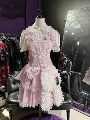 Lolita Crossbody Bag with Rabbit Ears and Beaded Chain 3 Color Options