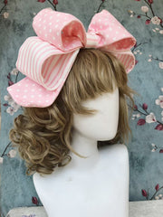 Pink / Black&White Bowknot KC with Poodle Embroidery Patch