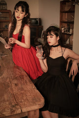 Simple and Elegant Little Black/Red Dress with Big Bow at Back Free Bow Hairclip