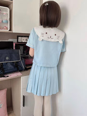 Light Blue JK Uniform Pleated Skirt