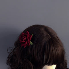 Red Rose Hairclip/Skeleton Hairclip