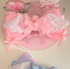 Wing/Beaded Cross/Plush Kitty Ear Design Bowknot Hairclip