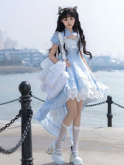 White Big Bow Backpack 3 Size Options