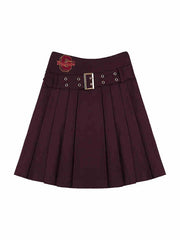 Clearance - Size S for Waist 66cm Gryffindor Dark Red Side Slit Preppy Sytle Pleated Skirt Harry Potter and KYOUKO Collaboration