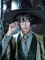 Steampunk Transparent Rhinestone Eyeglass And Black Feather Charm Chains