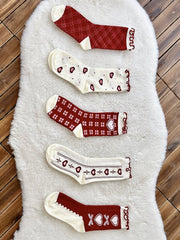 5 Options Red and White Sweet Lolita Calf Socks