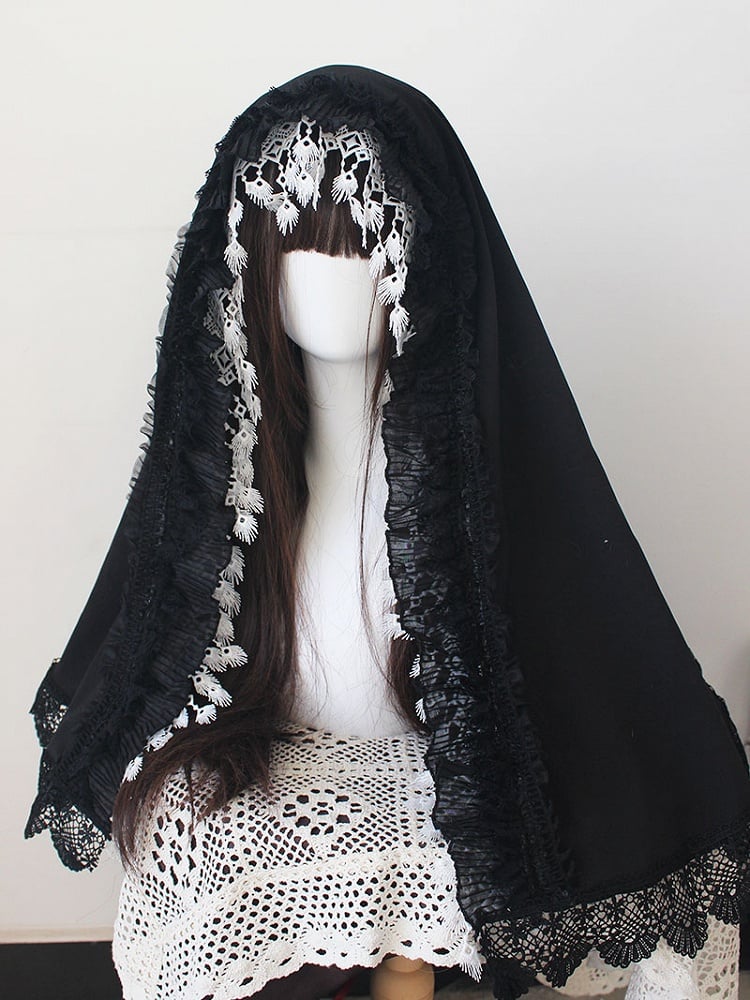 Black / White Nun Lolita Head Veil