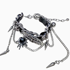 Y2K Red/Black Heart-shaped Rhinestone Decorated Choker/Bracelet