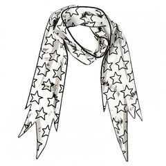 White Star Asymmetrical Hem Distressed Scarf