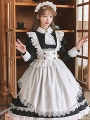 White Lace Trims Maid Lolita Apron