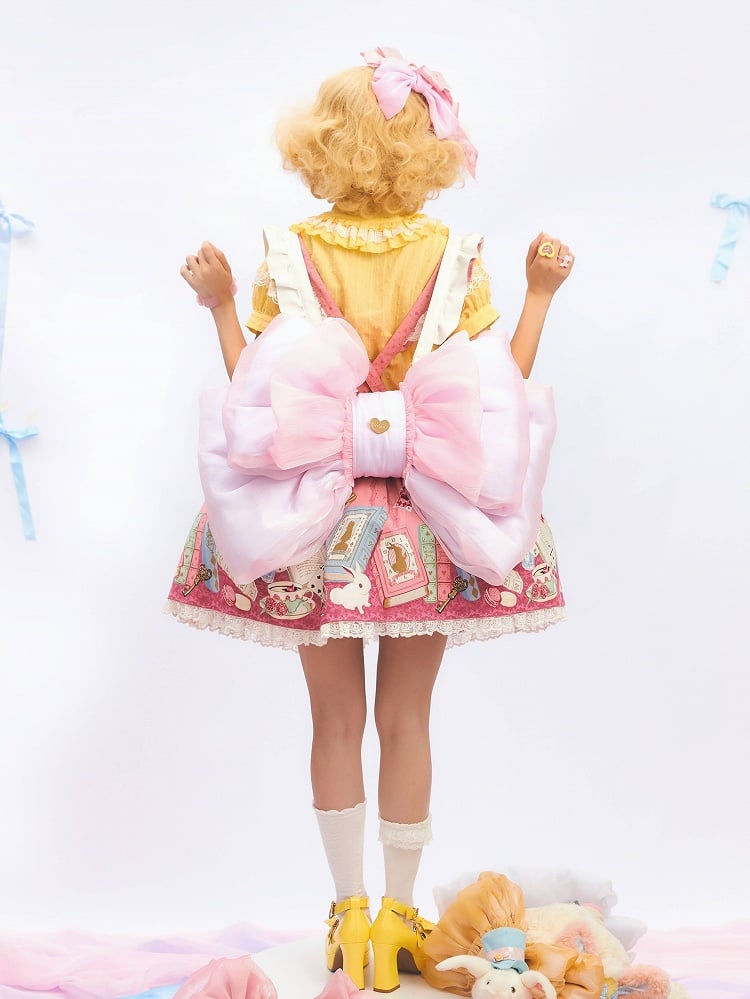 Best Seller Light Pink Cute Big Bow Backpack 3 Size Options