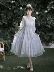 White and Purple Floral Print Edward Halter Neck One Piece Summer Dress