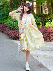 Yellow Sailor Collar Sweet Nightgown
