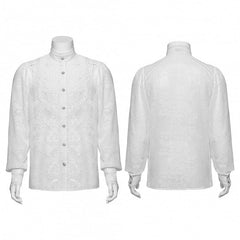White Men's Romantic Chiffon Shirt