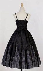 Black Church Print High Waist Gothic Lolita Dress
